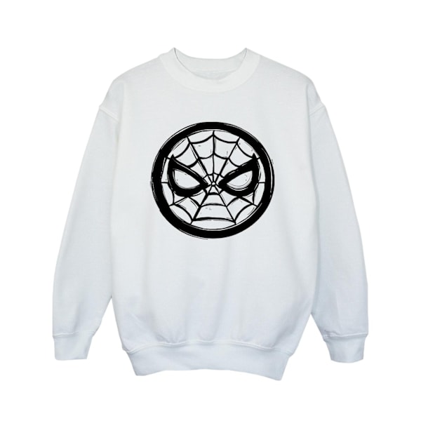 Marvel Girls Spider-Man Bröstlogga Sweatshirt 12-13 År Vit White 12-13 Years