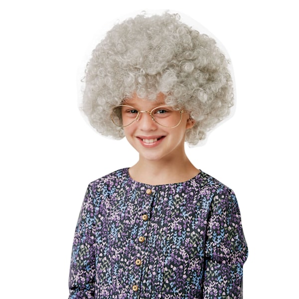 Bristol Novelty Flickor Mormor Peruk One Size Grå Grey One Size