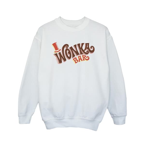 Willy Wonka Flickor Bar Logotyp Tröja 7-8 År Vit White 7-8 Years