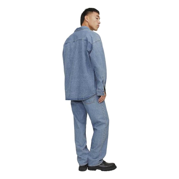 Jack And Jones Herr Denim Fick Överskjorta M Blå Blue M