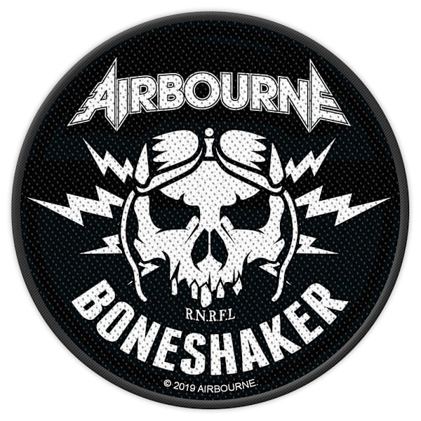Airbourne Boneshaker vävd patch One Size svart/vit Black/White One Size