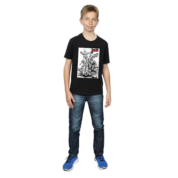 Marvel Boys Avengers Assemble Team Sketch T-Shirt 12-13 år B Black 12-13 Years