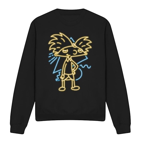Hey Arnold! Unisex Neon Sweatshirt för vuxna S Svart Black S