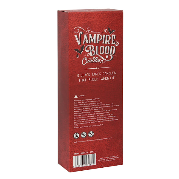 Something Different Vampire Blood Tapered Candles (Pack of 8) O Red/Black One Size