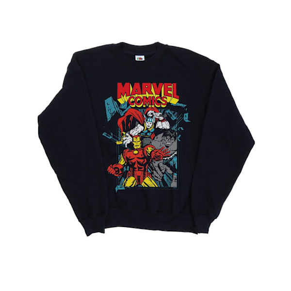 Marvel Comics Girls Trio Pose Sweatshirt 5-6 år Marinblå Navy Blue 5-6 Years