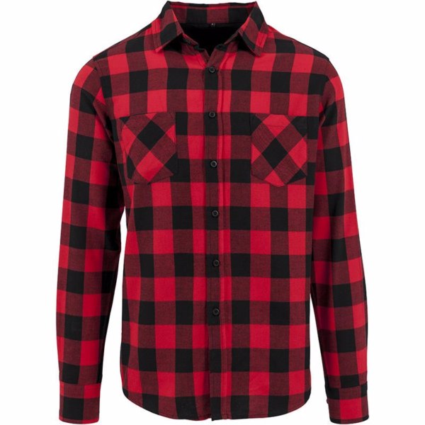 Bygg ditt varumärke Rutig flanellskjorta för män M Svart/Röd Black/Red M