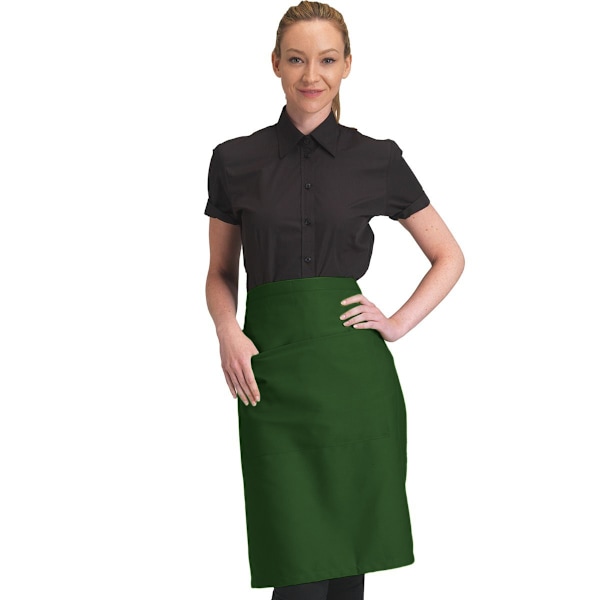 Dennys Unisex Catering Midjeförkläde med Ficka för Vuxna (2-pack) Bottle Green One Size