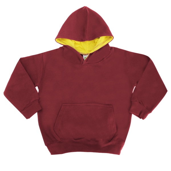 Awdis Kids Varsity Hooded Sweatshirt / Hoodie / Schoolwear 3-4 Burgundy/Gold 3-4