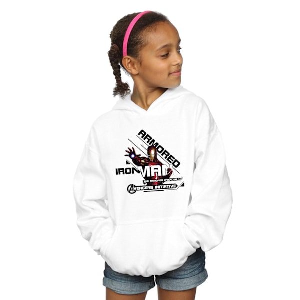 Marvel Girls Avengers Iron Man Armoured Avenger Hoodie 7-8 år White 7-8 Years