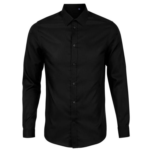 NEOBLU Mens Blaise Micro Twill Långärmad formell skjorta XL Dee Deep Black XL