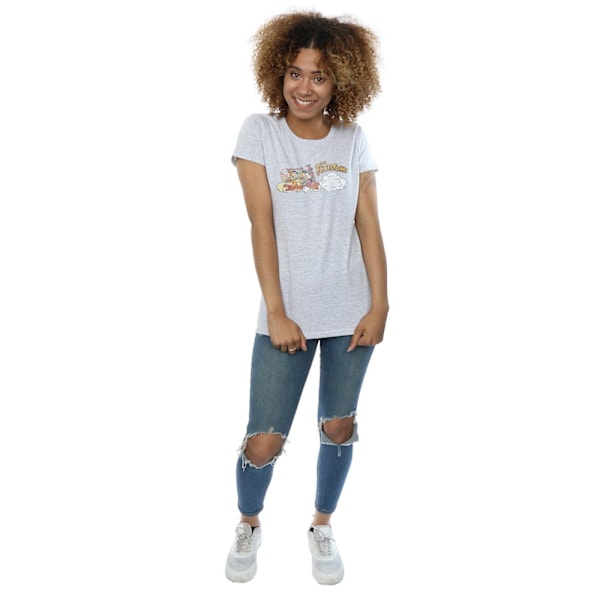 The Flintstones Dam/Kvinnor Familjebil Distressed Bomull T-shirt Sports Grey XL