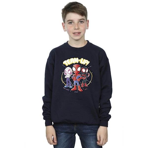 Marvel Boys Spidey And His Amazing Friends Sketch Sweatshirt 12 Navy Blue 12-13 Years