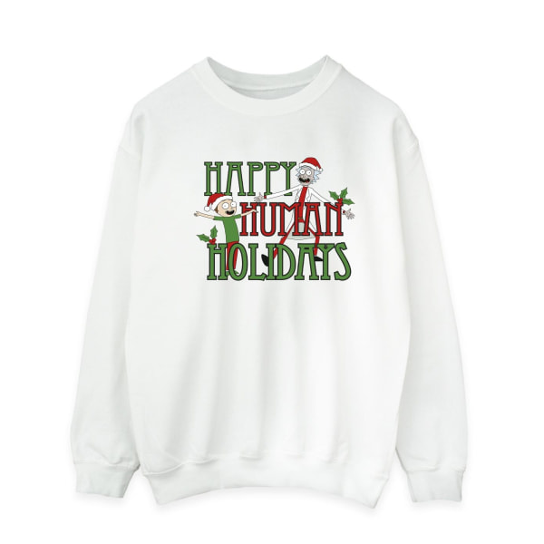 Rick And Morty Mens Happy Human Holidays Sweatshirt XL Vit White XL