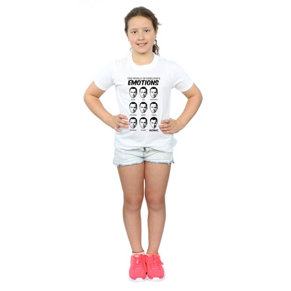 The Big Bang Theory Girls Sheldon Emotions Bomull T-shirt 12-13 White 12-13 Years