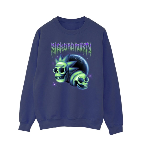 Rick And Morty Mens Space Skull Sweatshirt XXL Marinblå Navy Blue XXL