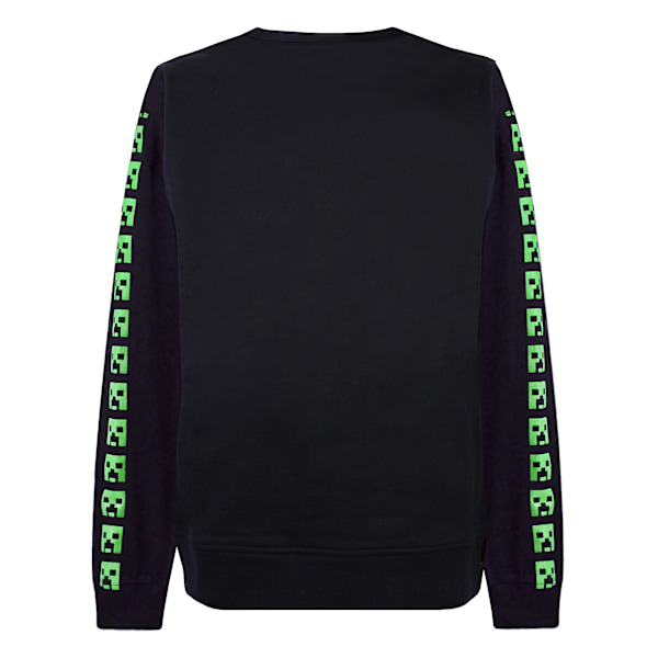 Minecraft Creeper Face Sweatshirt för pojkar 11-12 år Svart Black 11-12 Years