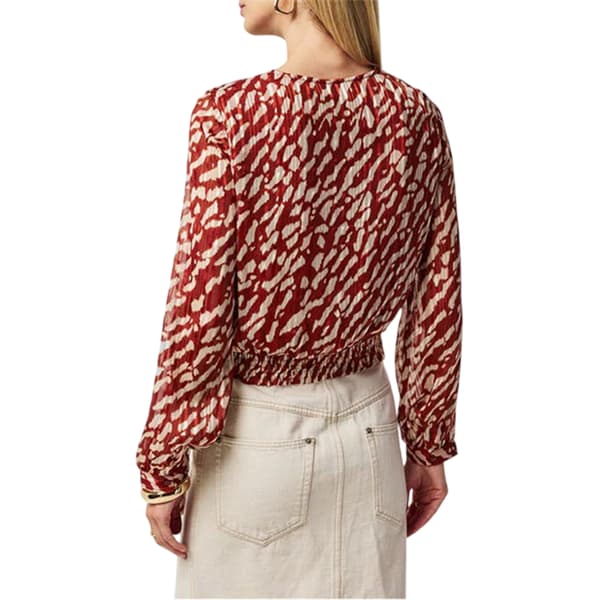 Vero Moda Dam/Dam Djurmönstrad V-ringad Omlott-topp 6 UK Fired Fired Brick 6 UK