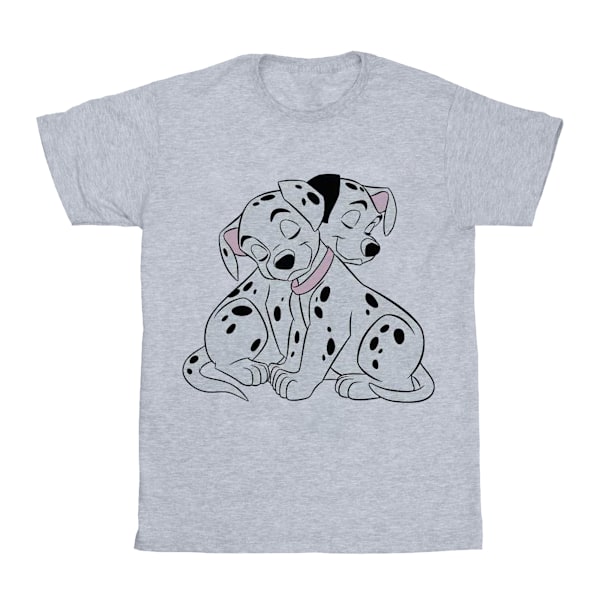 Disney Girls 101 Dalmatians Puppy Love Bomull T-shirt 7-8 år Sports Grey 7-8 Years
