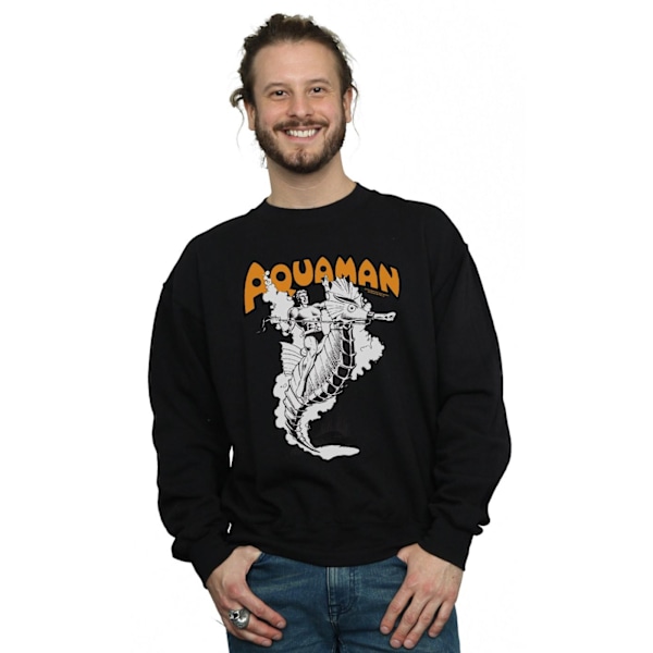 DC Comics Herr Aquaman Mono Action Pose Sweatshirt 4XL Svart Black 4XL