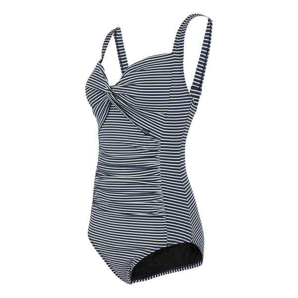 Regatta Dam/Dam Stripe Seersucker Magkontroll Baddräkt Navy/White 8 UK