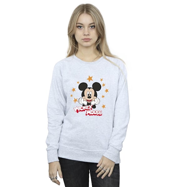 Disney Dam/Kvinnor Mickey Mouse Stjärnor Sweatshirt XL Sports Grå Sports Grey XL