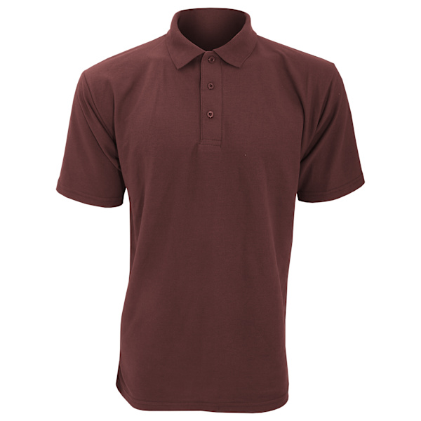 UCC 50/50 Herr Plain Pique Kortärmad Polotröja 2XL Bourgogne Burgundy 2XL