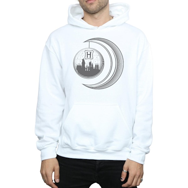 Harry Potter Herr Hogwarts Moon Hoodie M Vit White M