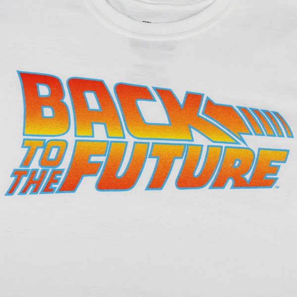Back To The Future Herr T-shirt i bomull med logotyp M Vit White M