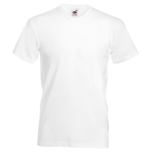 Fruit Of The Loom Herr Valueweight V-ringad, kortärmad T-shirt White S