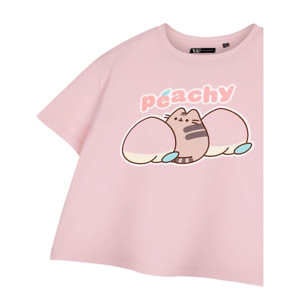 Pusheen Dam T-shirt med korta ärmar i persika, storlek XXL Pink Peach XXL