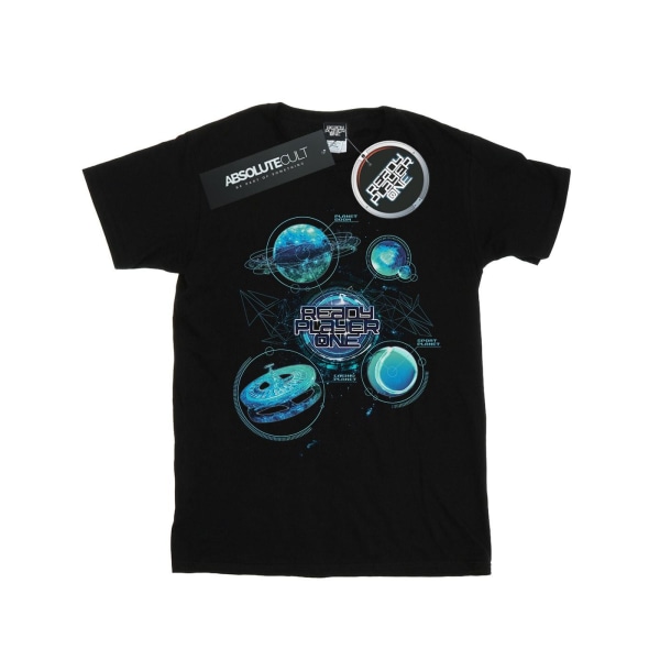 Ready Player One Girls Universe Map T-shirt i bomull 9-11 år F Black 9-11 Years