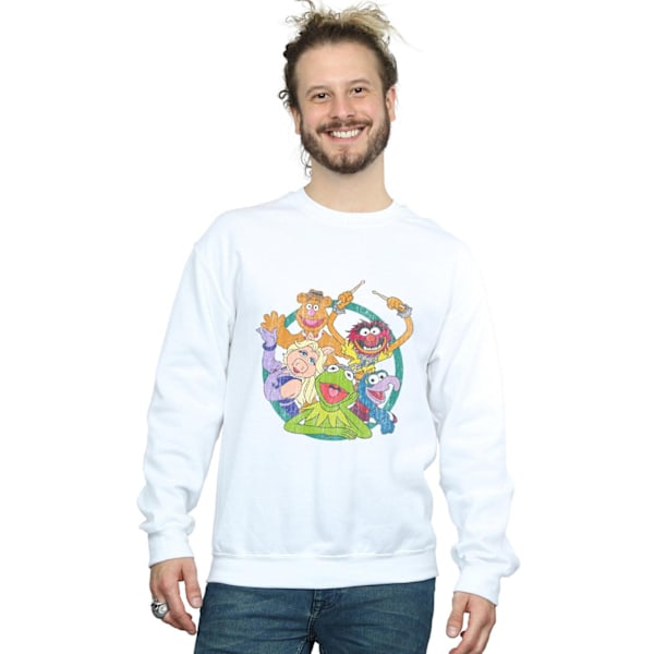 Disney Herr The Muppets Group Circle Sweatshirt 5XL Vit White 5XL