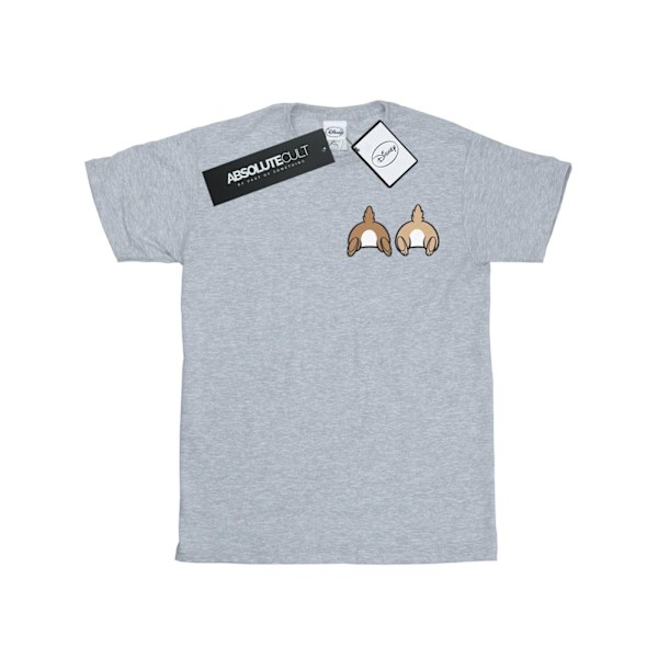 Disney Dam/Kvinnor Chip N Dale Baksida Bröst Tryck Bomull B Sports Grey 3XL