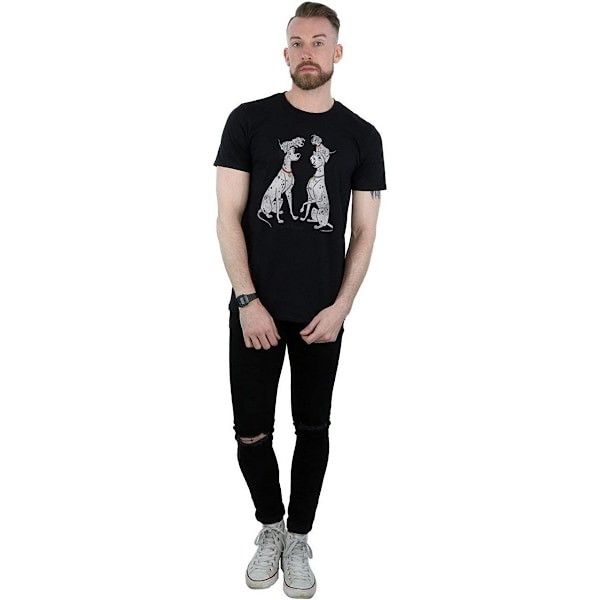 101 Dalmatiner Herr Pongo Och Perdita Bomull T-shirt XXL Svart Black XXL