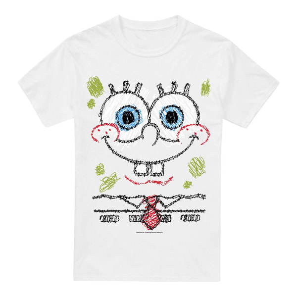 SvampBob Fyrkant Herr Scribble Smile T-Shirt 3XL Vit White 3XL