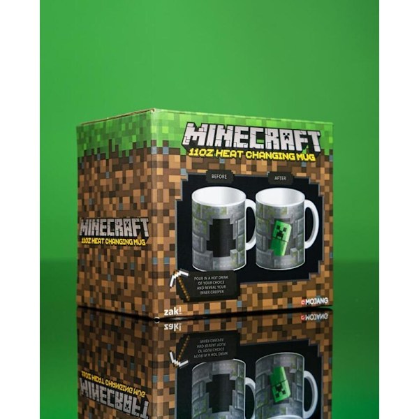 Minecraft Creeper Värmeförändrande Mugg En Storlek Grå/Grön Grey/Green One Size
