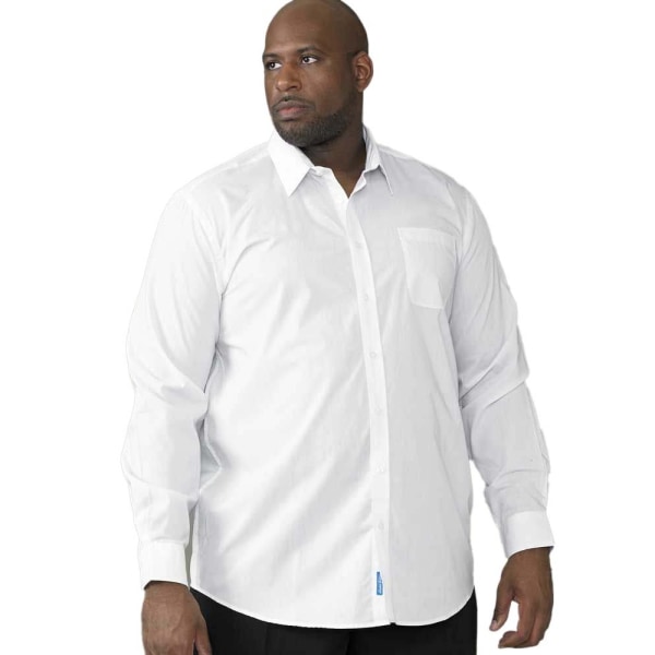 D555 Herr Aiden Kingsize långärmad klassisk vanlig skjorta 2XL White 2XL