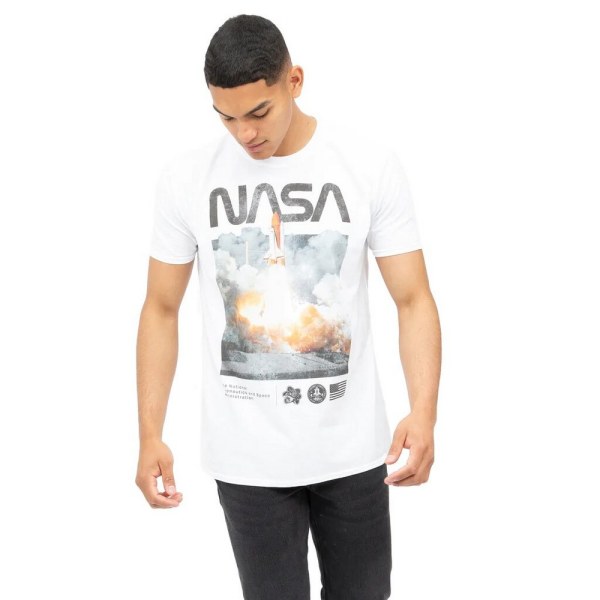 NASA Herr Lift Off bomull T-shirt XXL Vit White XXL