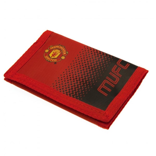 Manchester United FC Touch Fastening Fade Design Nylon Wallet O Red/Black One Size