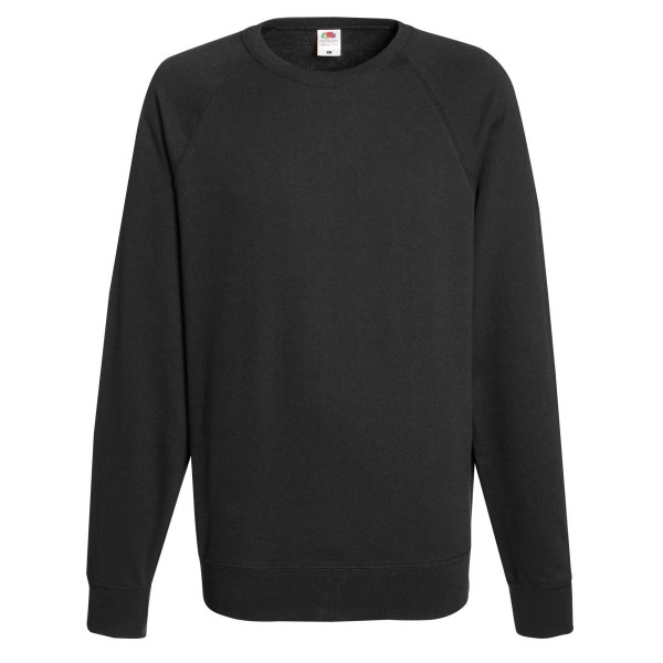 Fruit Of The Loom Herr Lätt Raglan Sweatshirt (240 GSM) Black M