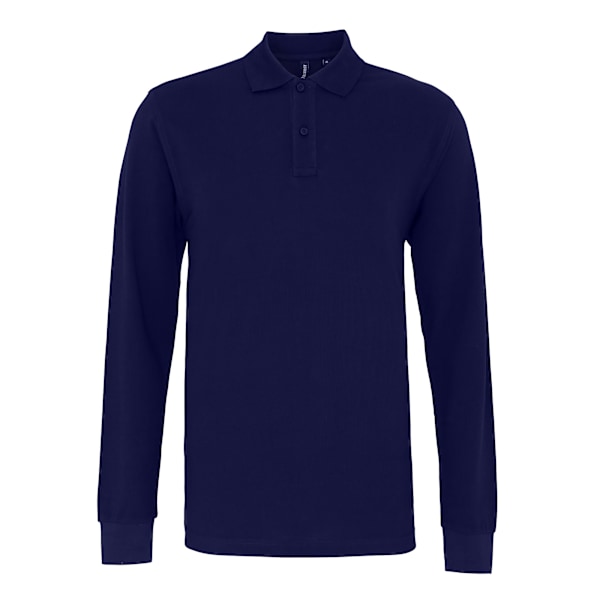 Asquith & Fox Klassisk Passform Långärmad Pikétröja för Män 4XL Marinblå Navy 4XL