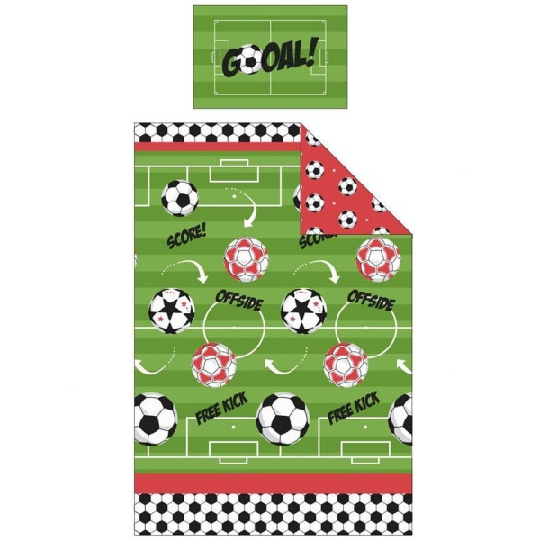 Sängkläder & Beyond Barn/Barn Fotboll Cover Set Junior Green/Red/Black Junior