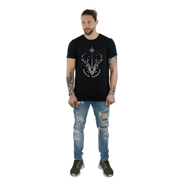 Harry Potter Expecto Patronum bomullströja för män, storlek L, svart Black L