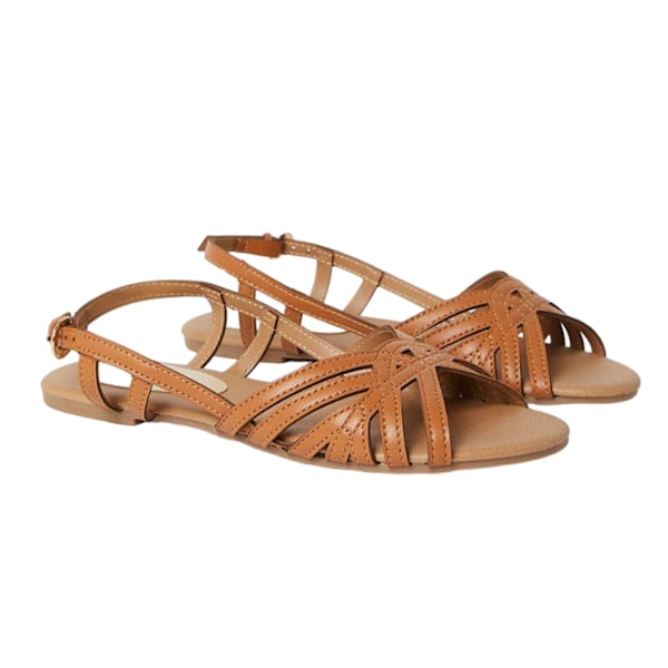 Dorothy Perkins Dam/Dam Lattice Sling Back Platta Sandaler 4 Tan 4 UK