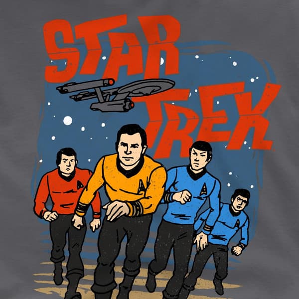Star Trek Herr Run Forward T-Shirt S Kolgrå Charcoal S