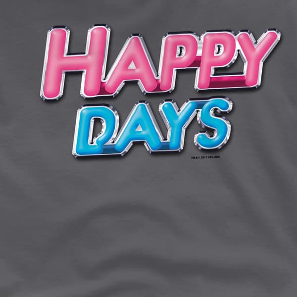 Happy Days Herr Logo T-Shirt M Kolgrå Charcoal M