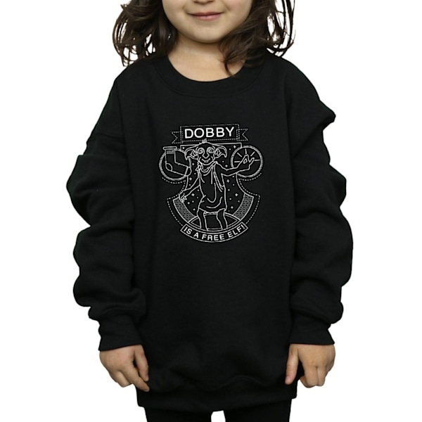 Harry Potter flickor Dobby Seal Sweatshirt 7-8 år svart Black 7-8 Years