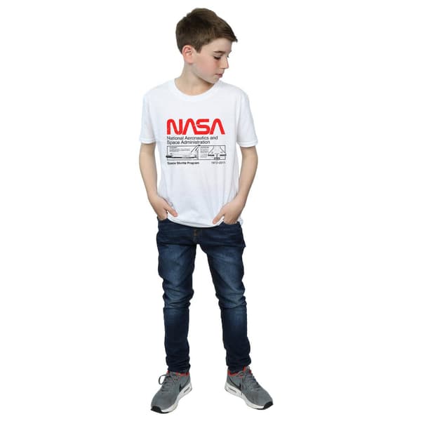 NASA Boys Classic Space Shuttle T-Shirt 5-6 år Vit White 5-6 Years