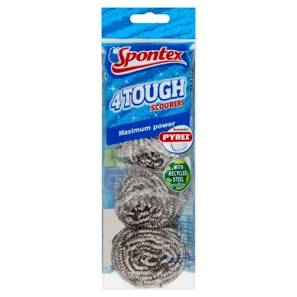 Spontex Tough Scourer (4-pack) One Size Silver Silver One Size