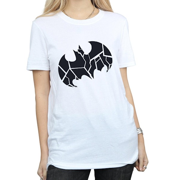 DC Comics Dam/Kvinnor Batman En Färg Sköld Bomull Boyfrie White S